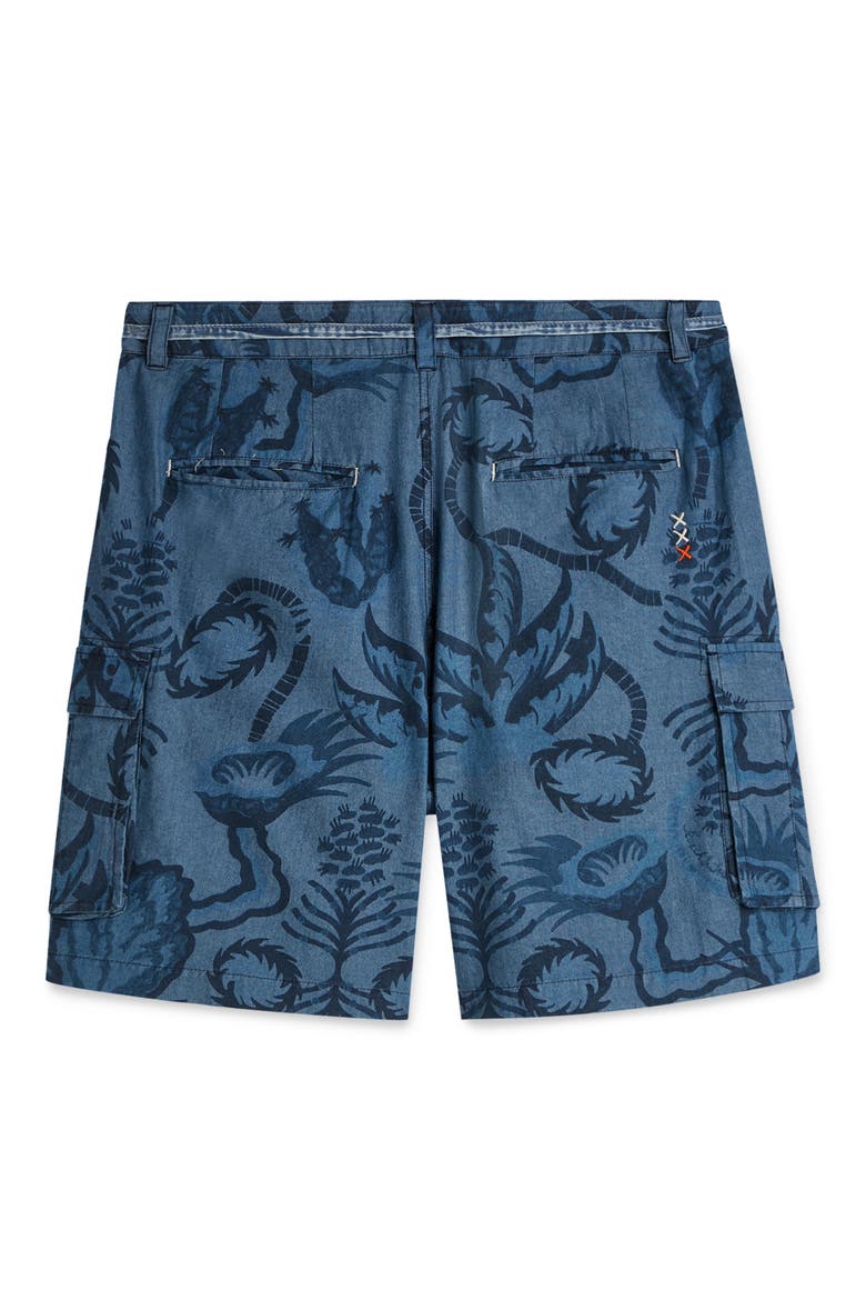 Chambray Cargo Shorts, Alternate, color, DESERT FLORAL INDIGO