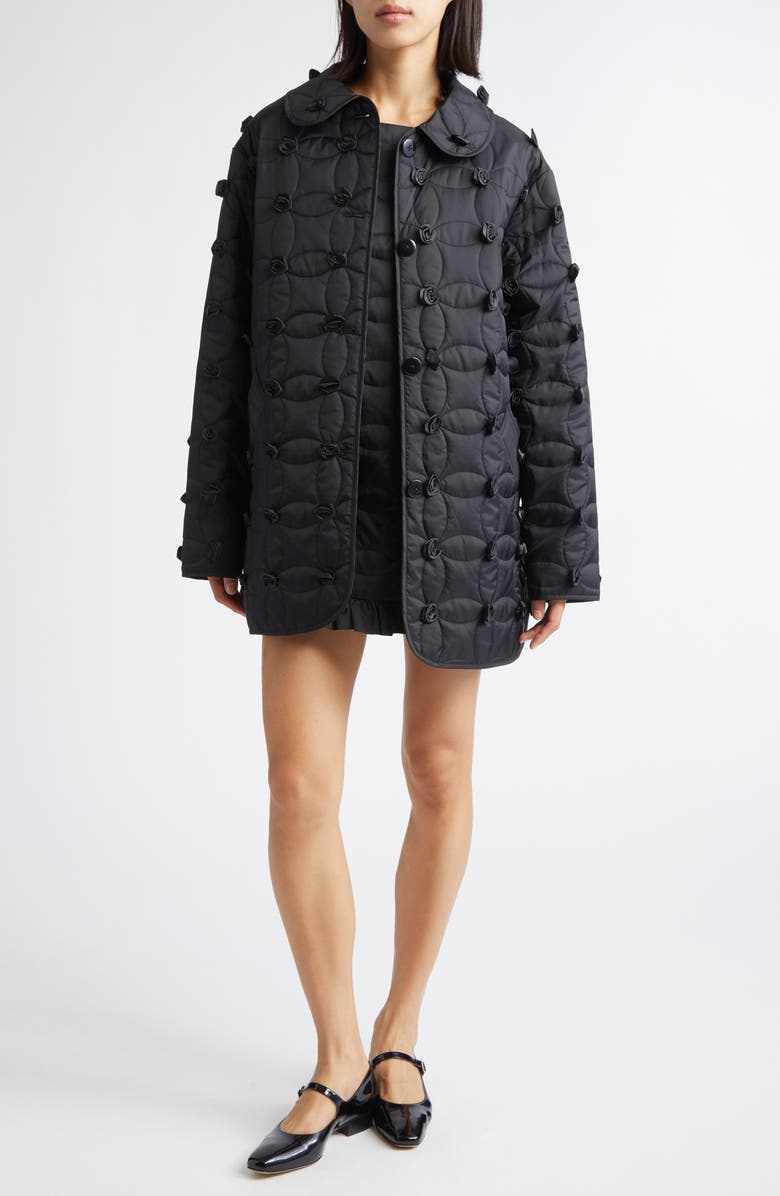 Tanner Fletcher Gender Inclusive Arnie Rosette Embellished Quilted Jacket, Alternate, color, 