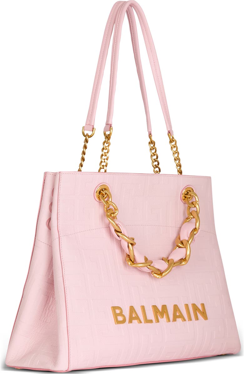Balmain 1945 Soft Grained Leather Tote, Alternate, color,