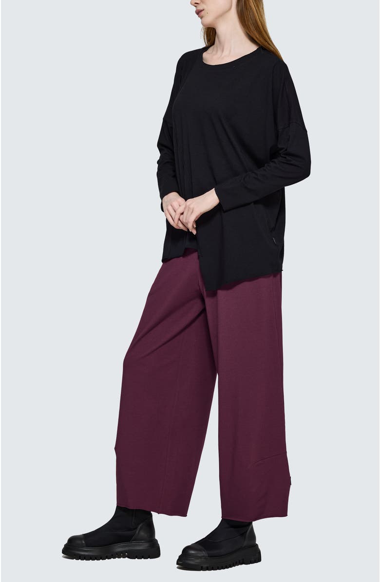 LUUKAA Greta Asymmetrical Blouse, Alternate, color, Black