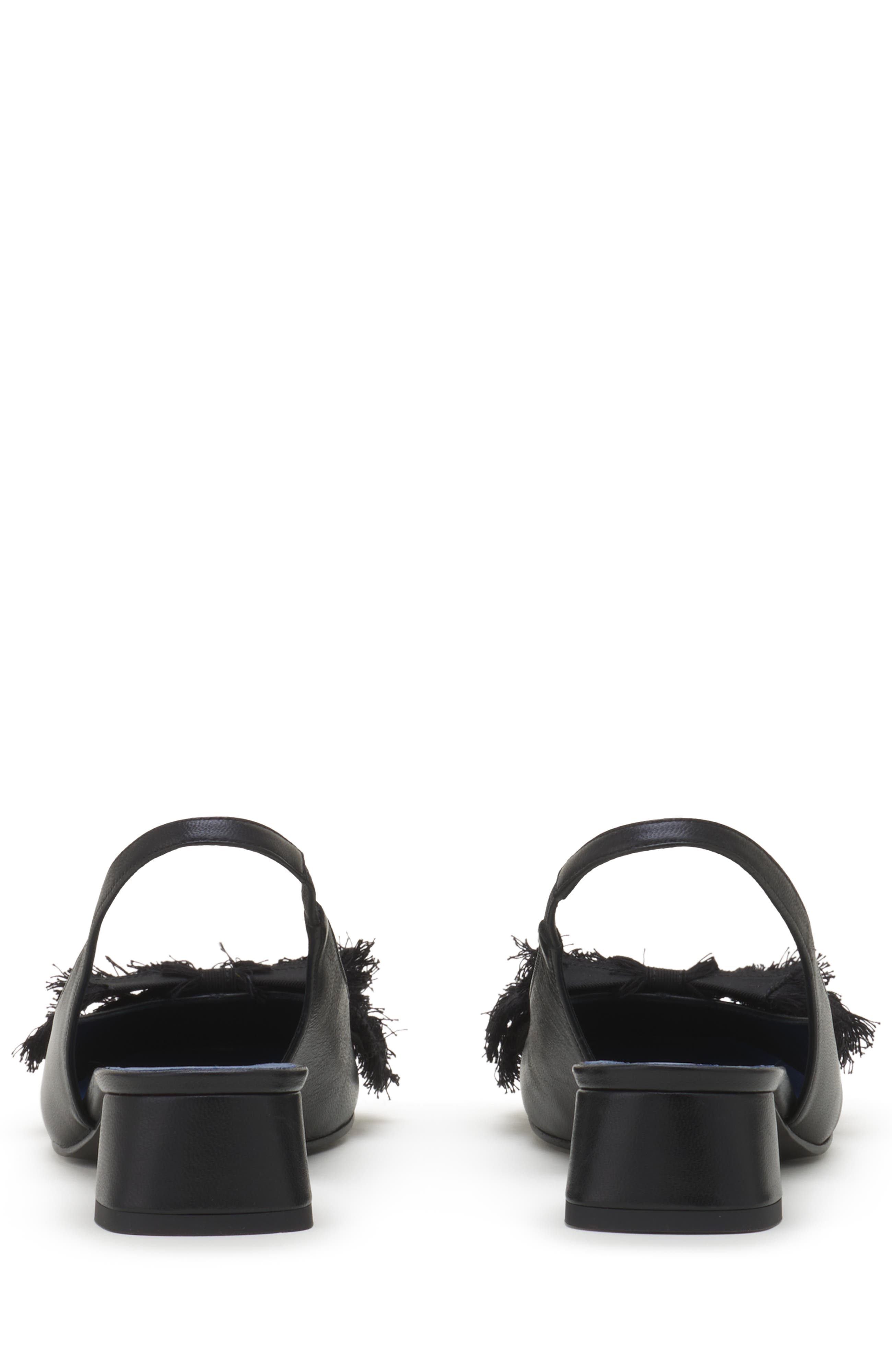 Heeled Slingback Ballerina In Leather, Alternate, color, Black