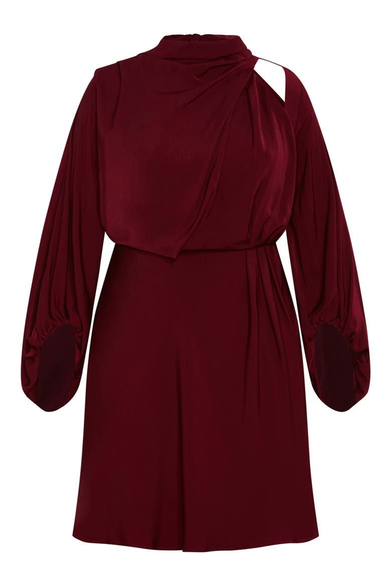 Jaylee Shoulder Cutout Long Sleeve Dress, Alternate, color, PLUM