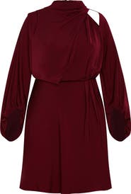 City Chic Jaylee Shoulder Cutout Long Sleeve Dress