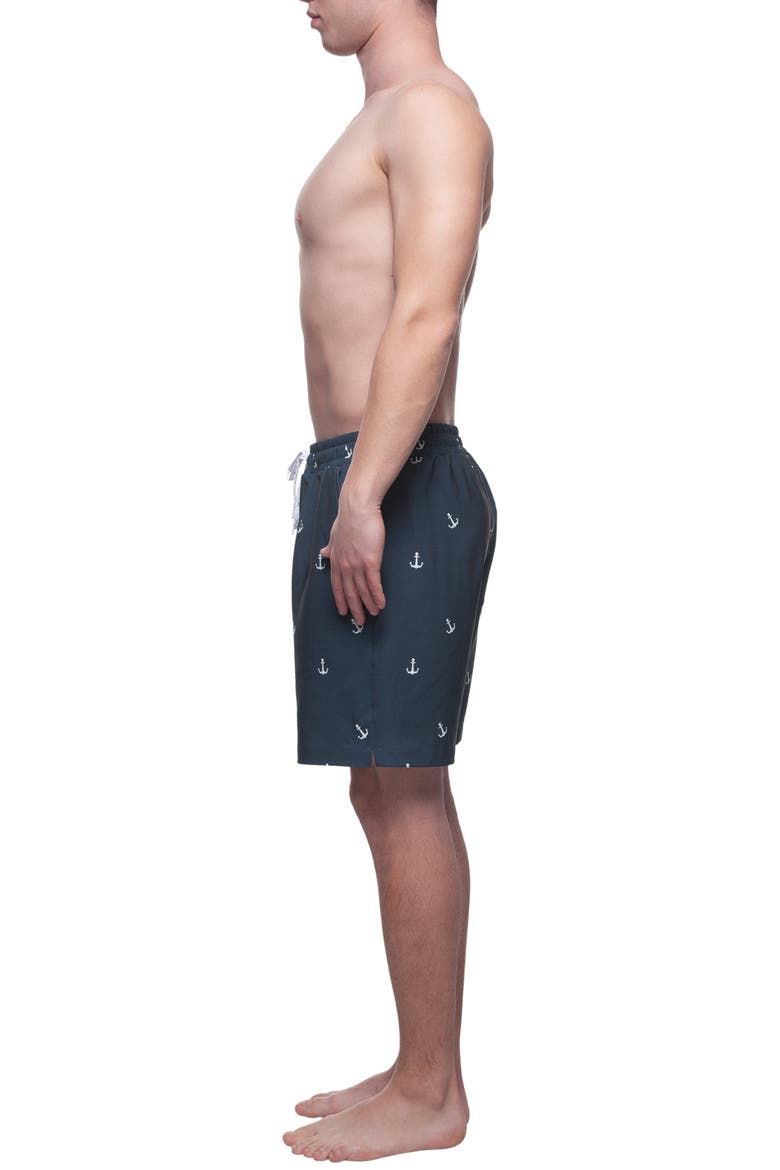 Compression Liner Stretch Swim Trunks UPF 50+, Alternate, color, Navy ankor