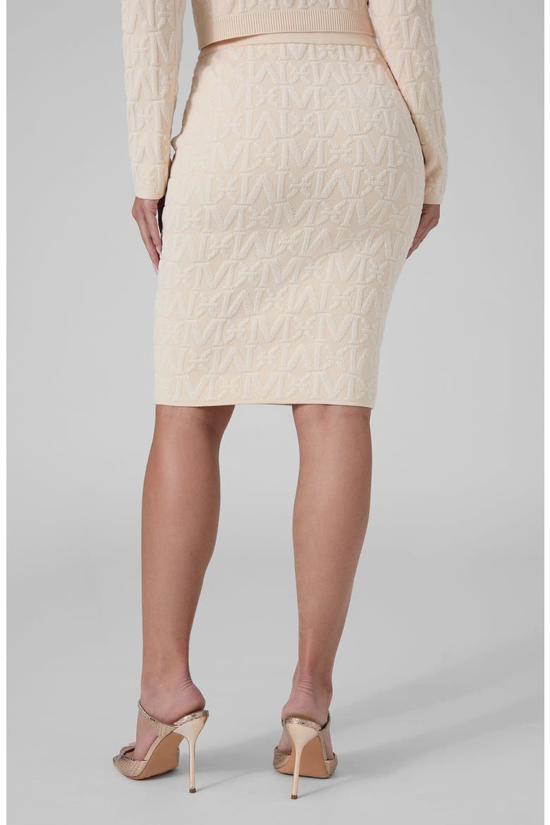 Naliya Monogram Pencil Midi Skirt, Alternate, color, EGGSHELL ECRU