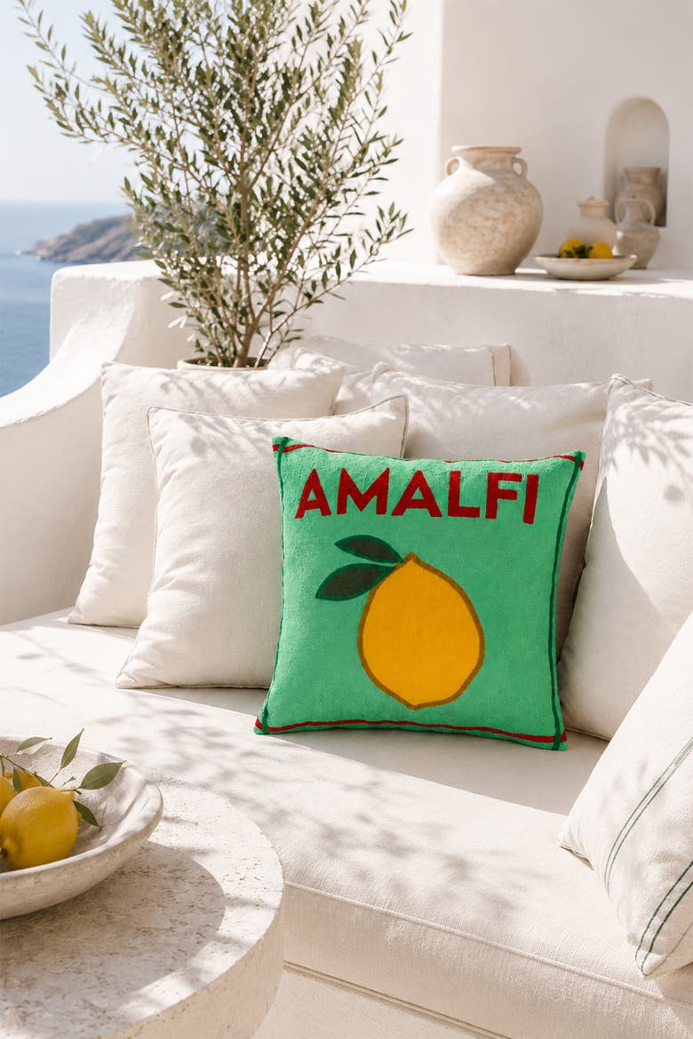 Amalfi - Needlepoint Travel Inspired Pillow, Alternate, color, Amalfi