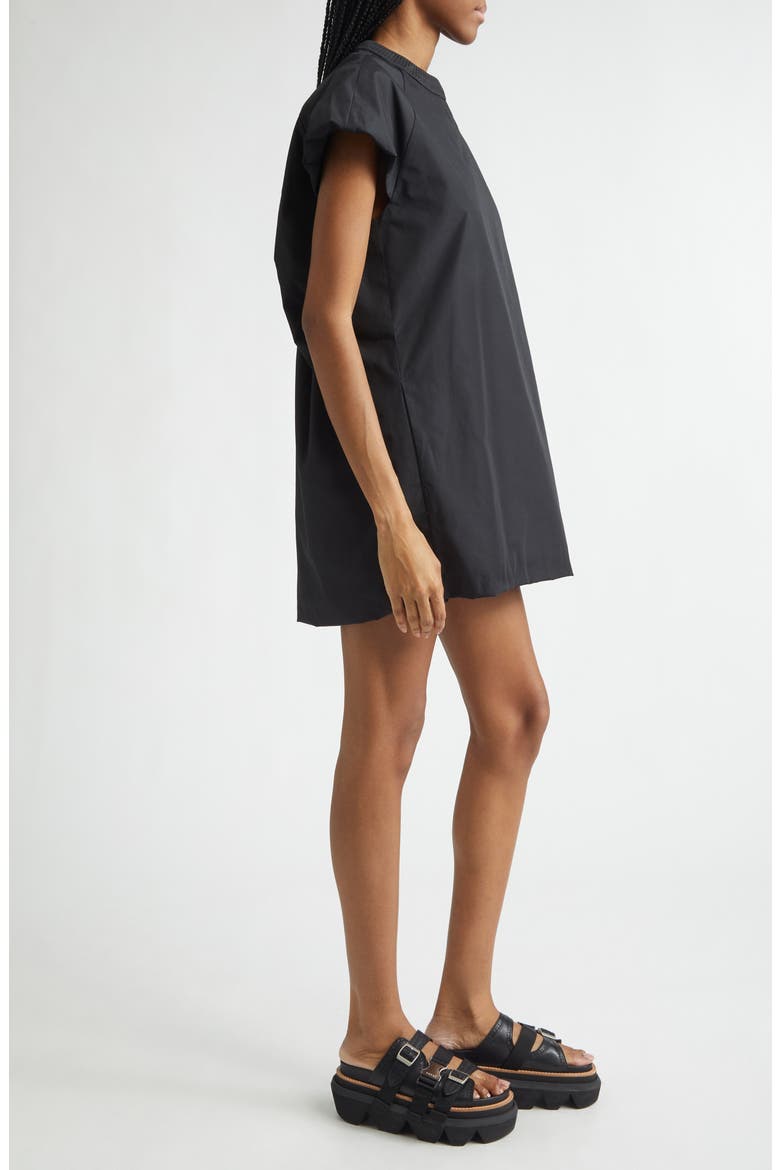 Poplin Sweatshirt Dress, Alternate, color, BLACK