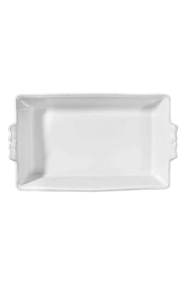 Juliska Berry & Thread 13-Inch Rectangular Ceramic Baking Dish, Main, color, Whitewash
