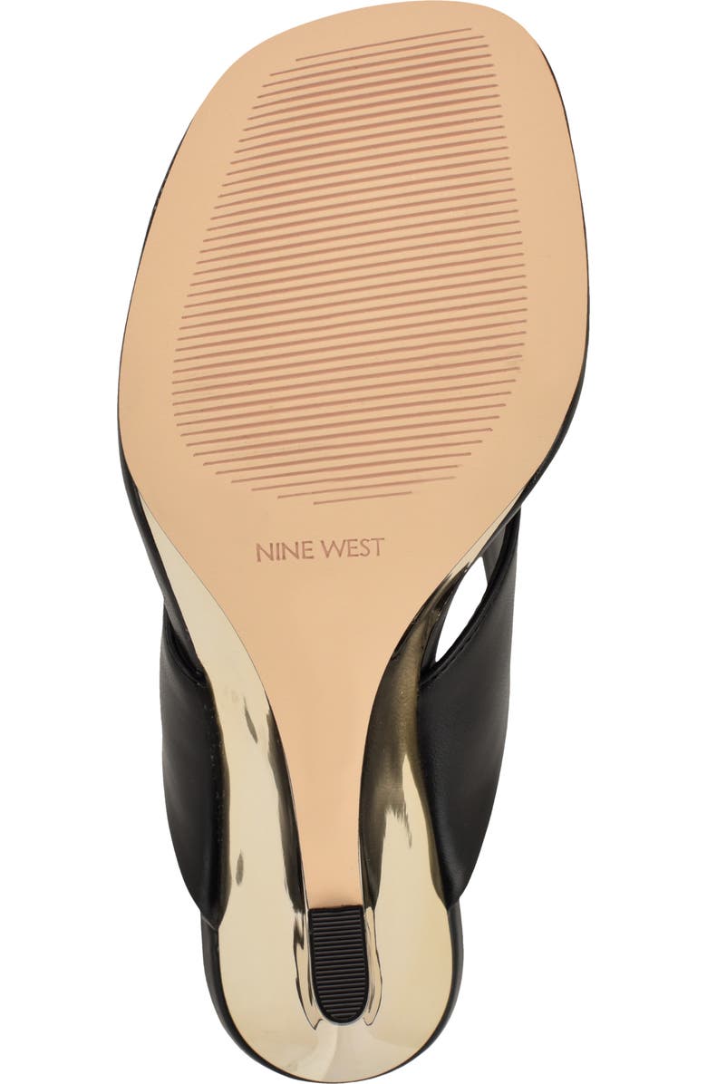 Nine West Presa Wedge Flip Flop, Alternate, color, Black/ Gold
