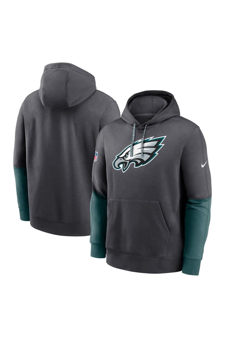 Men's Nike Anthracite Philadelphia Eagles 2024 Sideline Club Pullover Hoodie, Main, color, Anthracite