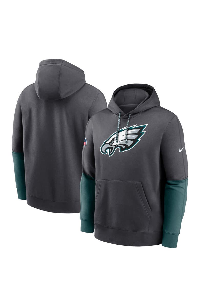 Nike Men's Nike Anthracite Philadelphia Eagles 2024 Sideline Club Pullover Hoodie, Main, color, Anthracite