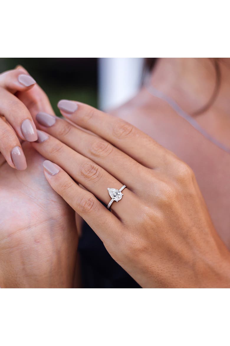 2-1/6 CTW Lab-Grown Diamond Pear Solitaire Ring 14k, Alternate, color, White Gold