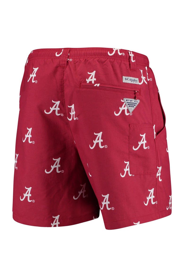 Men's Columbia Crimson Alabama Crimson Tide PFG Backcast II Omni-Shade Hybrid Shorts, Alternate, color, Crimson