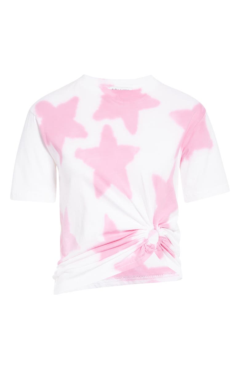 Collina Strada Star Print Ring Gathered Organic Cotton Crop Graphic Tee, Alternate, color, 