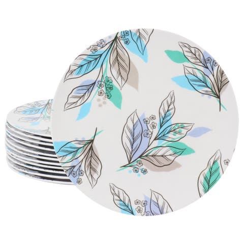 Tropical Sway Vineyard 12 Piece 9 Inch Round Melamine Dessert Plate Set