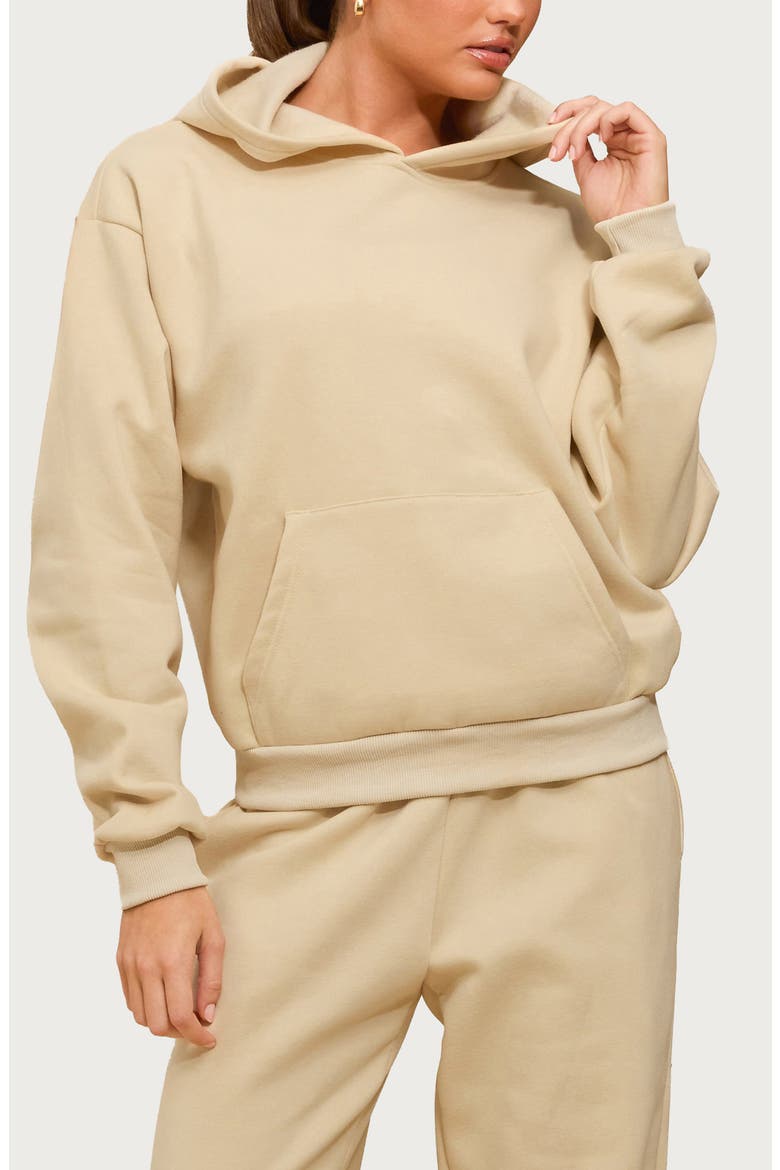 Kyrie Cotton Blend Hoodie, Main, color, BEIGE