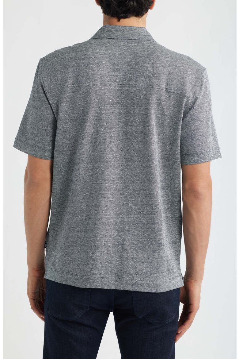 Powell Linen & Cotton Camp Shirt, Alternate, color, DARK BLUE