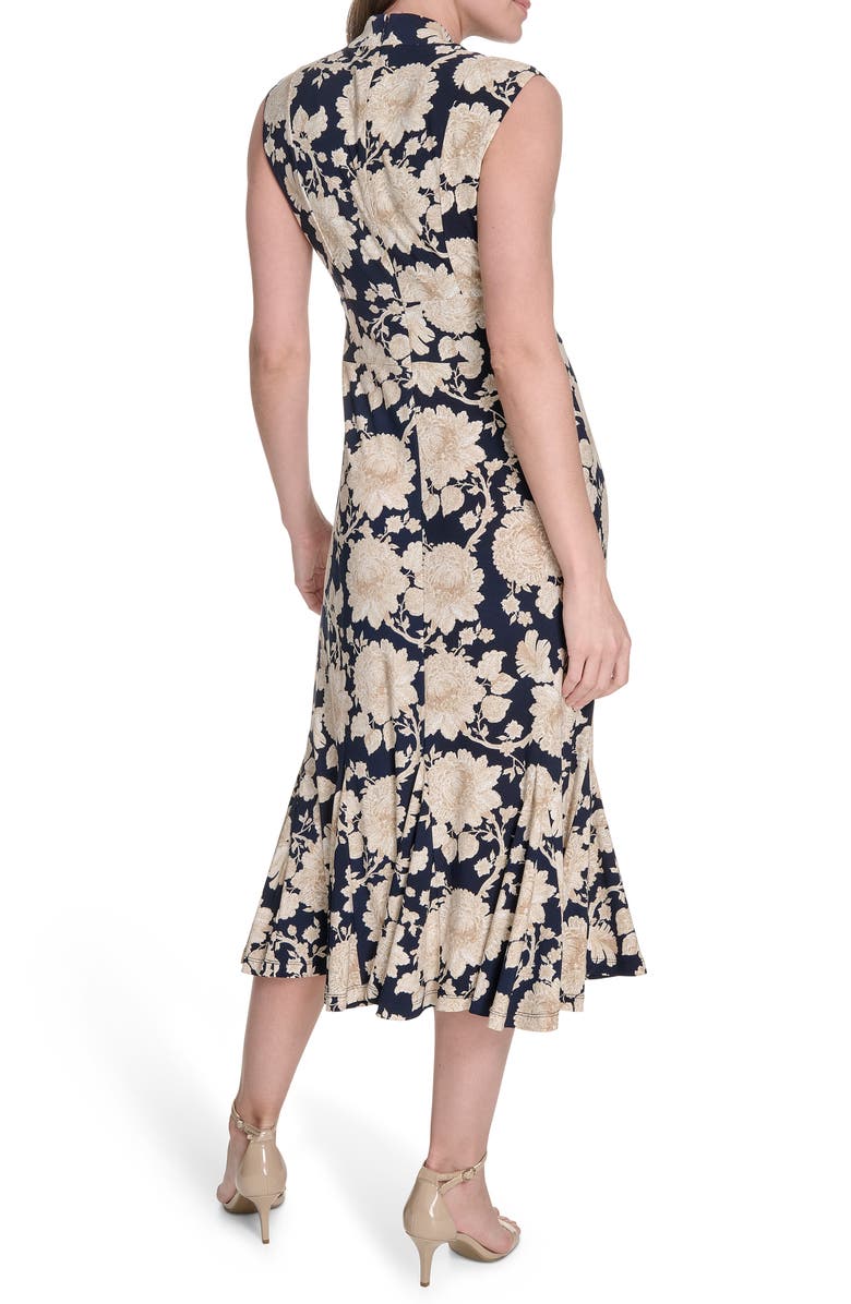 Tommy Hilfiger Cap Sleeve Stretch Jersey Midi Dress, Alternate, color, Sky Captain.sand