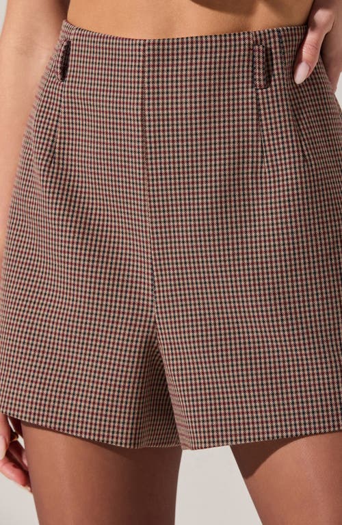 Astr The Label Gisselle Plaid Shorts In Brown