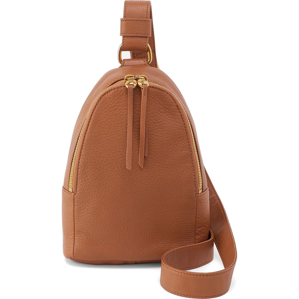 Hobo Fern Leather Sling Bag In Warm Honey Plain