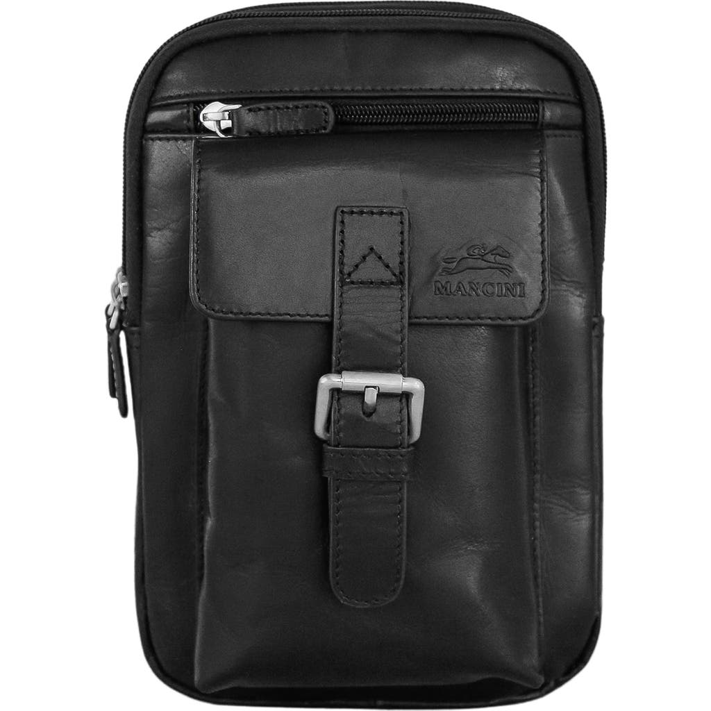 Mancini Organizer Crossbody Bag In Black