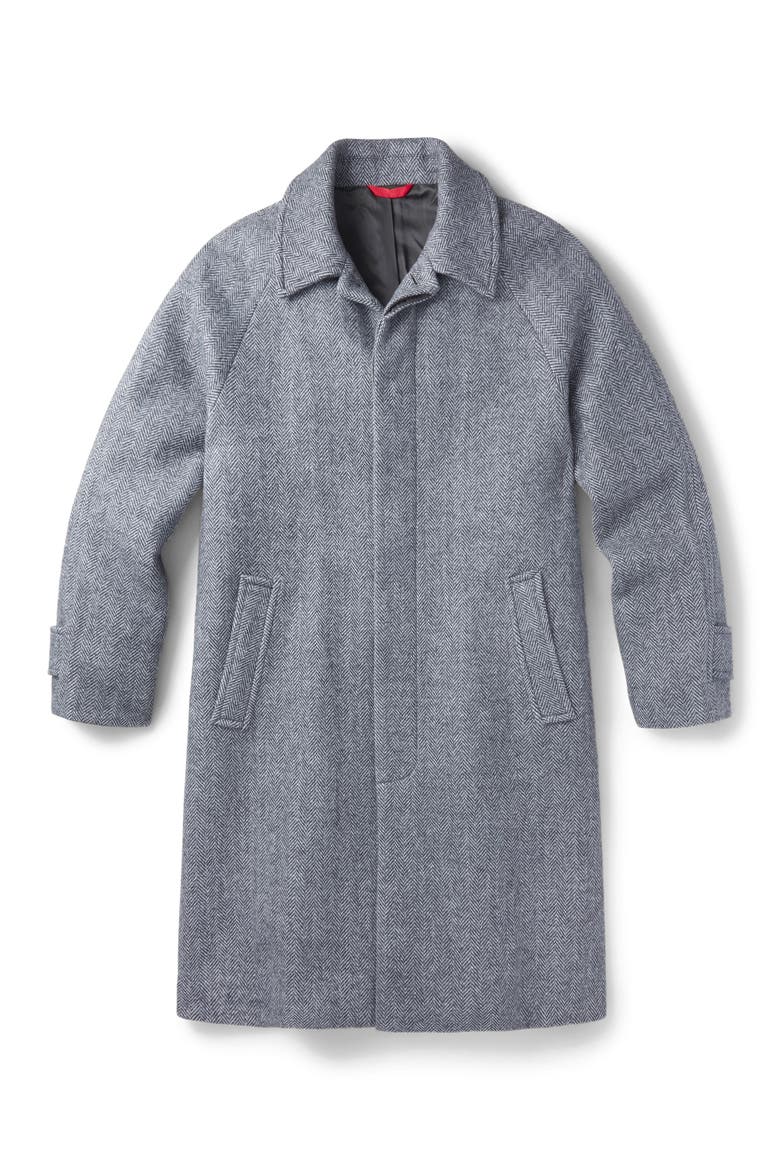 Dawes Wool Blend Overcoat, Alternate, color, Grey Herringbone
