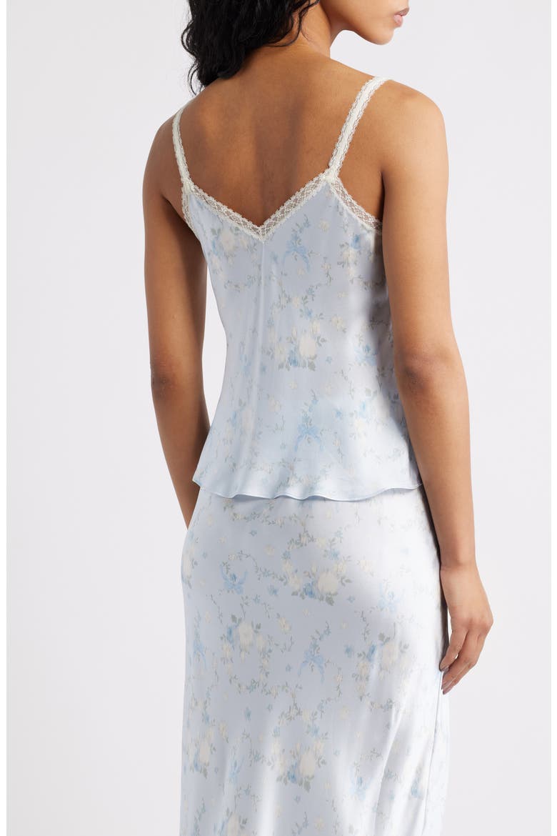 Lirena Lace Accent Floral Camisole, Alternate, color, SNOWDROP BLUE