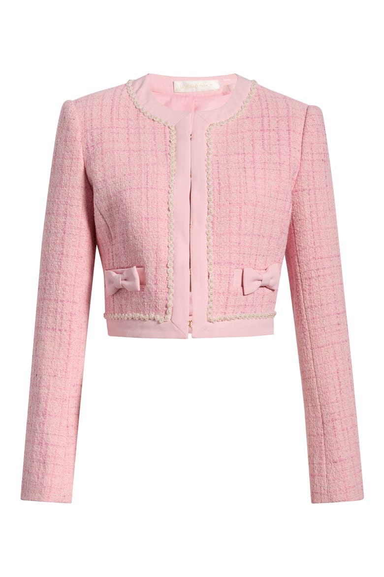 Ralphette Tweed Crop Jacket, Alternate, color, PINK HIBISCUS