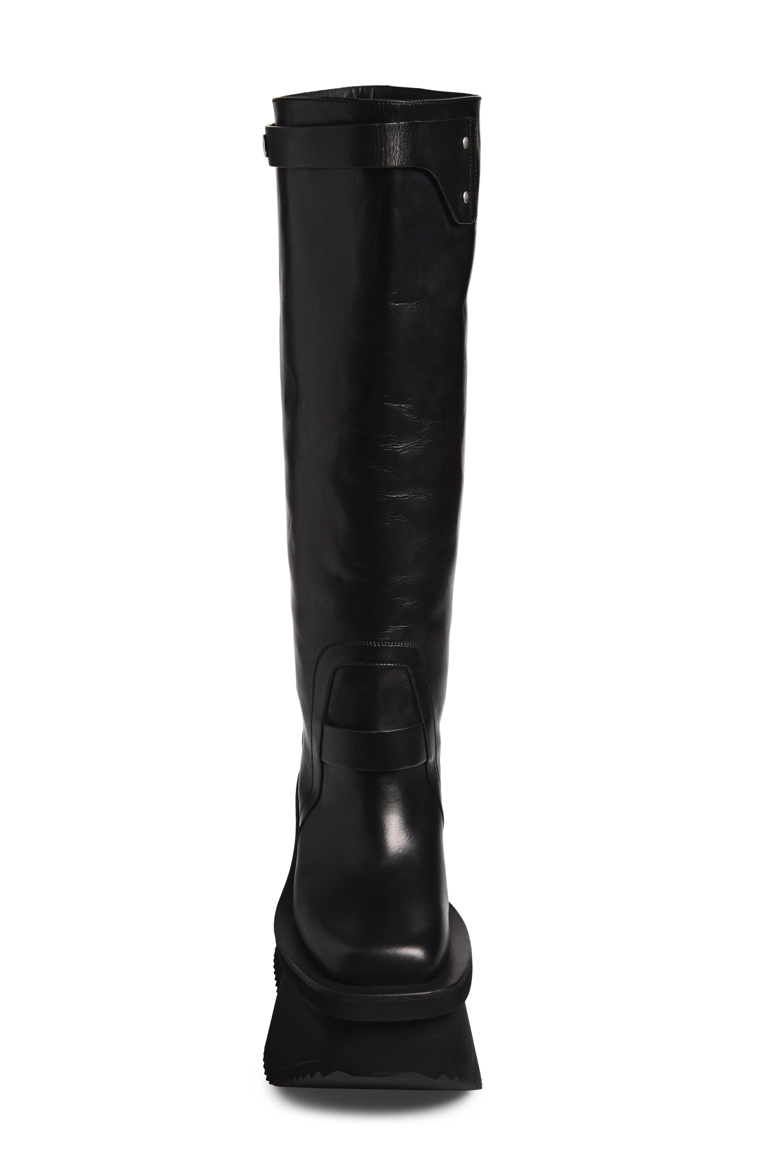 Factory Pull-On Platform Wedge Knee High Boot, Alternate, color, BLACK