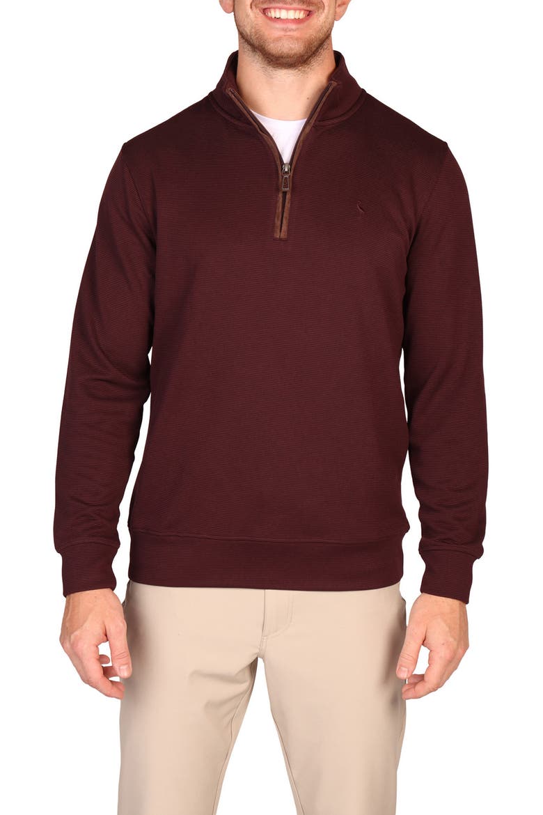 Rib Knit Quarter Zip Pullover, Main, color, BURGUNDY