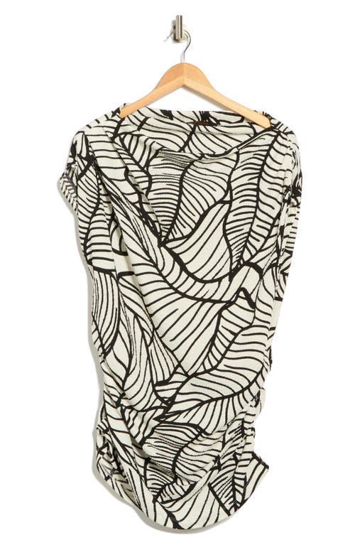 Renee C Cowl Neck Cap Sleeve Top In White