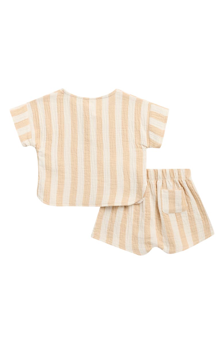 QUINCY MAE Kids' Boxy Organic Cotton Top & Shorts Set, Alternate, color, Butterscotch