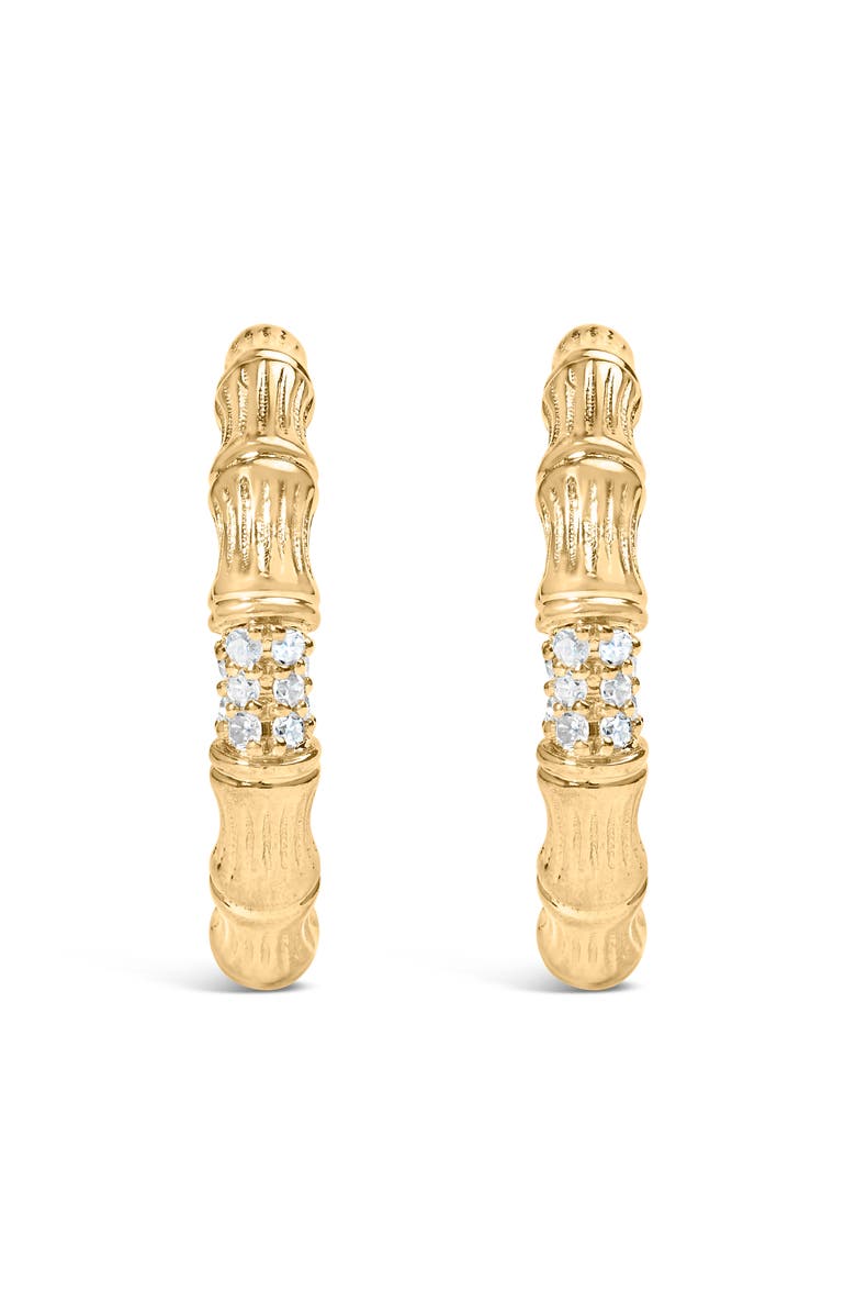 Haus of Brilliance 14K Yellow Gold Plated Silver 1/6 Cttw Hammered J Hoop Earrings, Alternate, color, Yellow