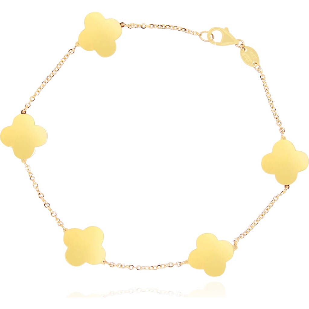 The Lovery Fine Jewelry Small Gold Clover Bracelet In Gold