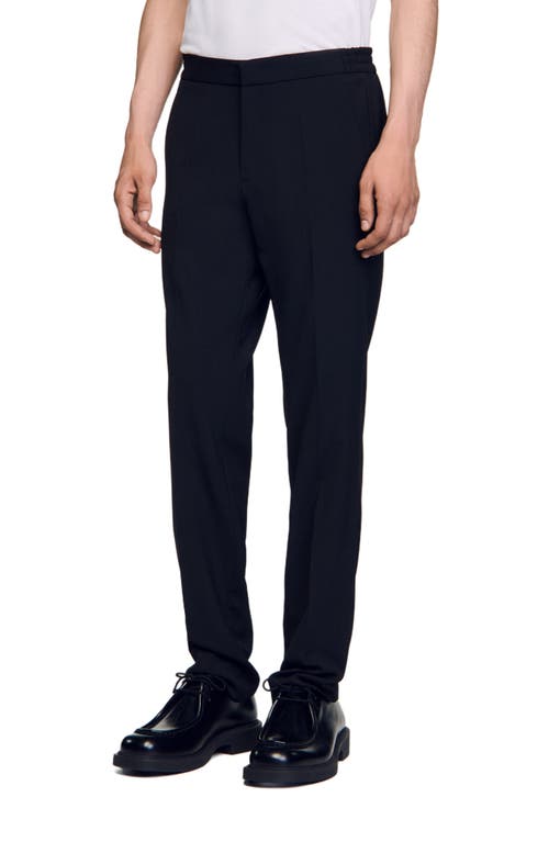 Sandro Tailored Straight-leg Trousers In Black