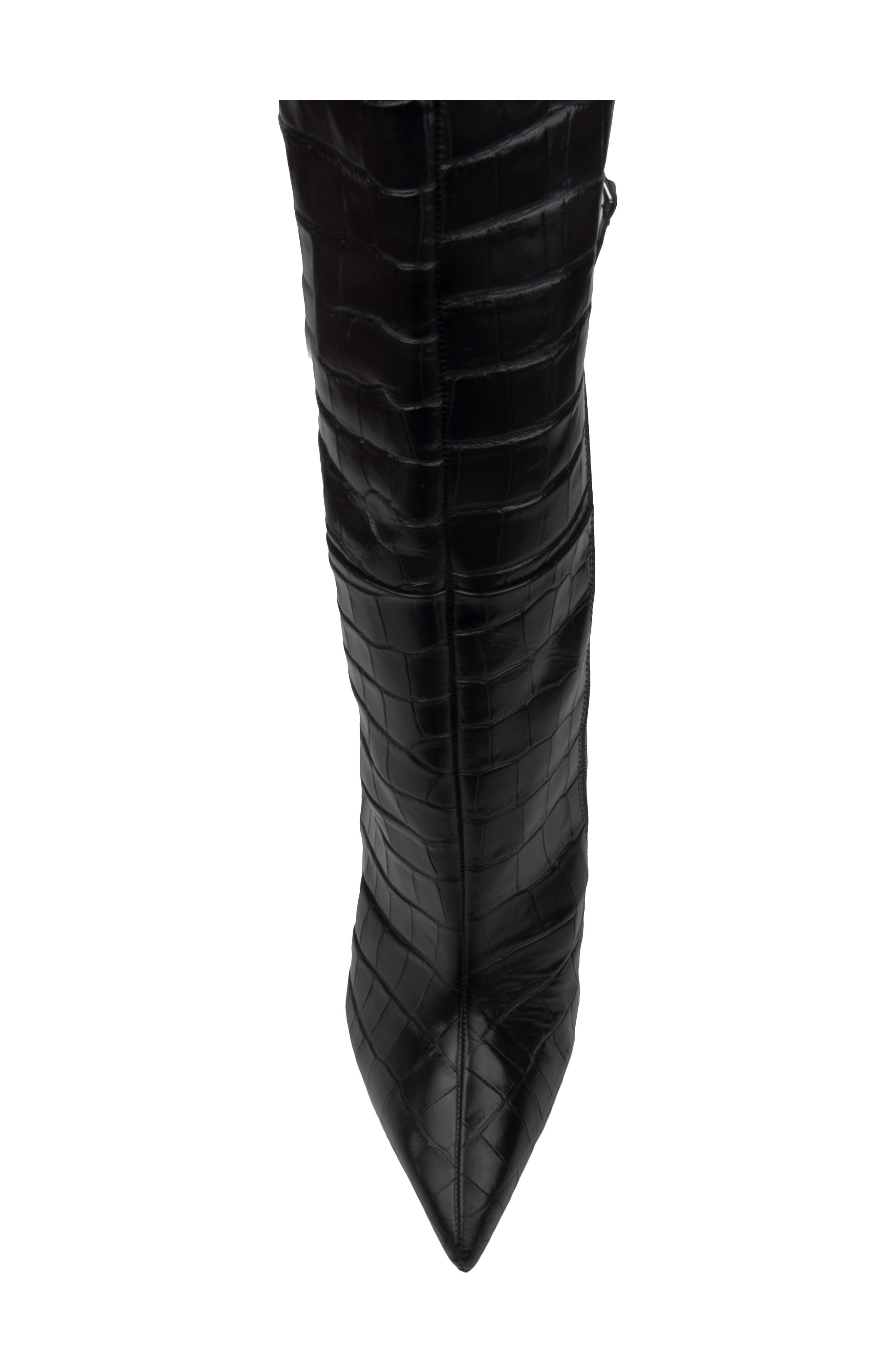 BLACK SUEDE STUDIO Taylor Croc Embossed Pointed Toe Boot, Alternate, color, 