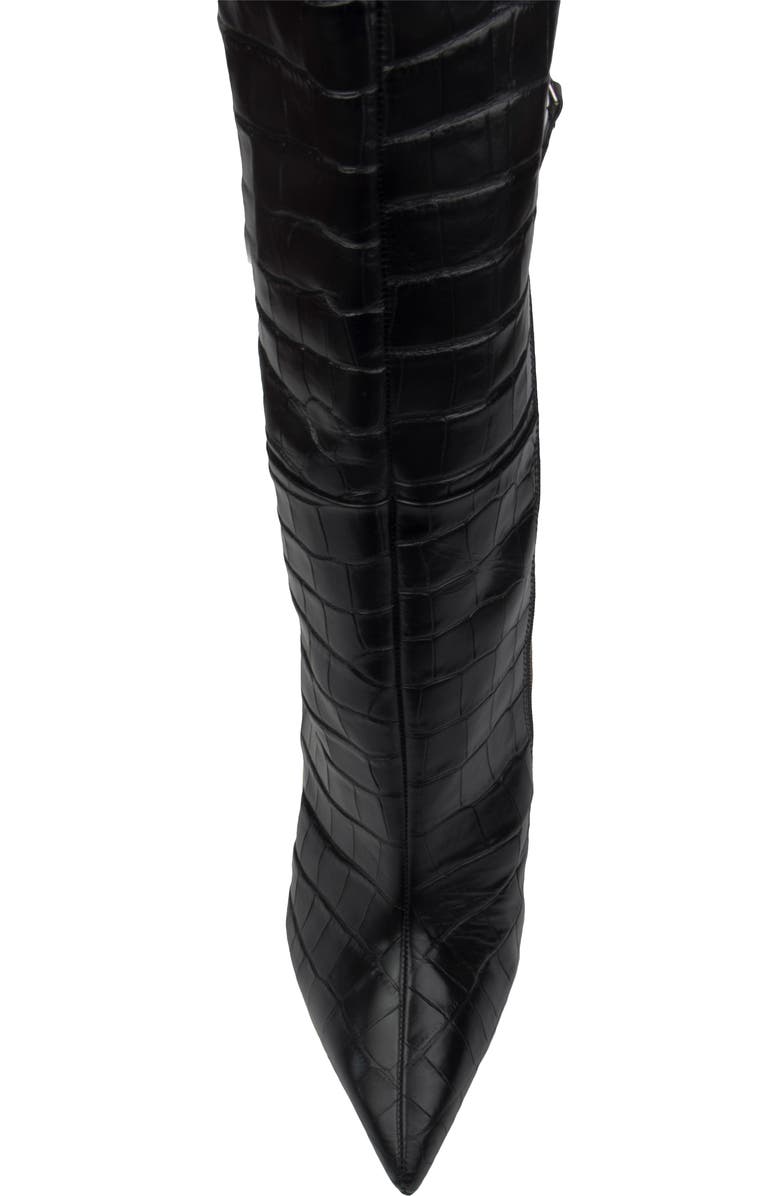 BLACK SUEDE STUDIO Taylor Croc Embossed Pointed Toe Boot, Alternate, color,