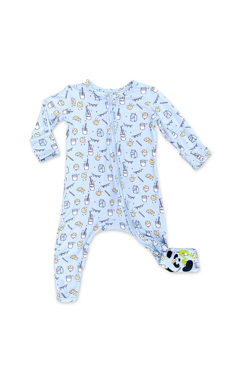Bellabu Bear Baby Milk and Cookies Blue Convertible Footie, Main, color, Blue Milk & Cookies