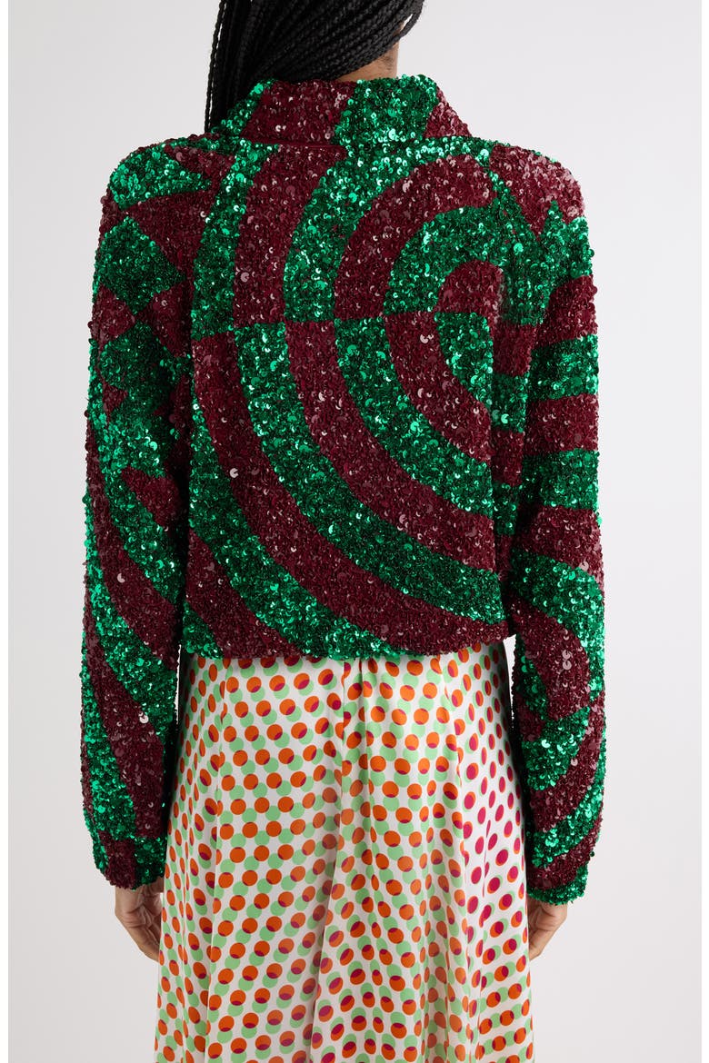 Abstract Sequin Jacket, Alternate, color, BURGUNDY