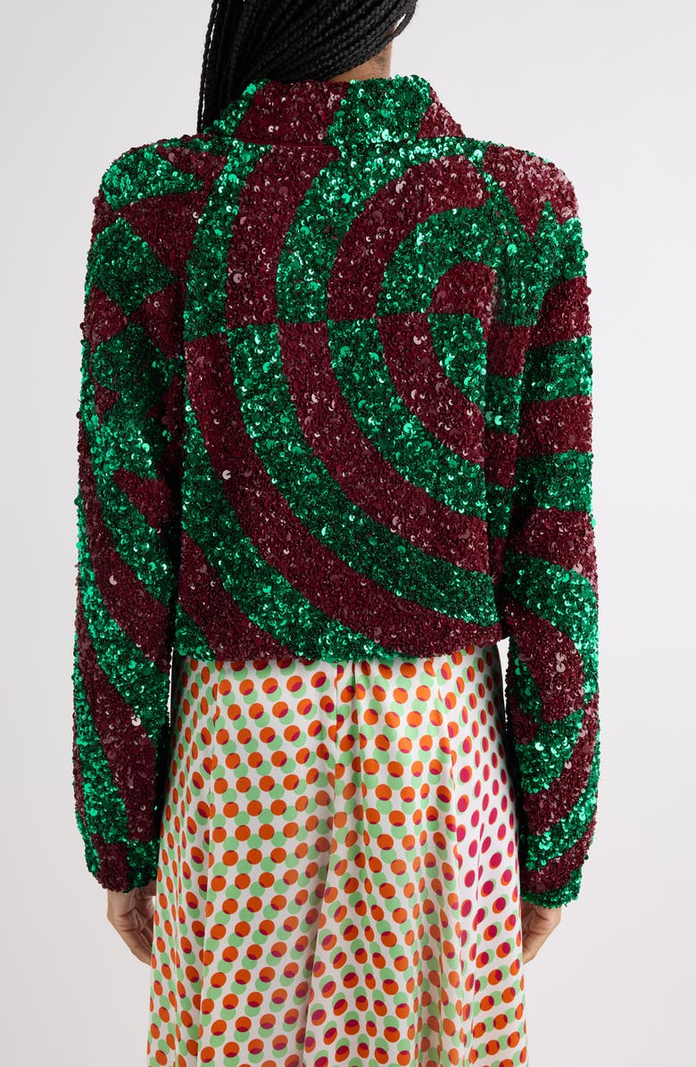 Dries Van Noten Abstract Sequin Jacket, Alternate, color, Burgundy