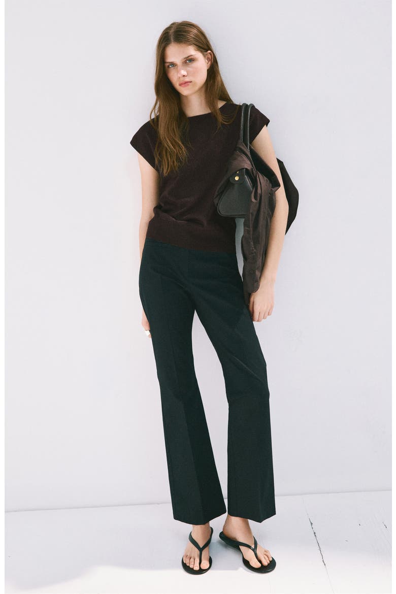BOAT-NECK KNITTED TOP, Alternate, color, CHOCOLATE