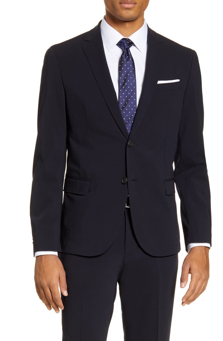 BOSS Neight/Byte Trim Fit Solid Stretch Wool Blend Travel Suit, Alternate, color,