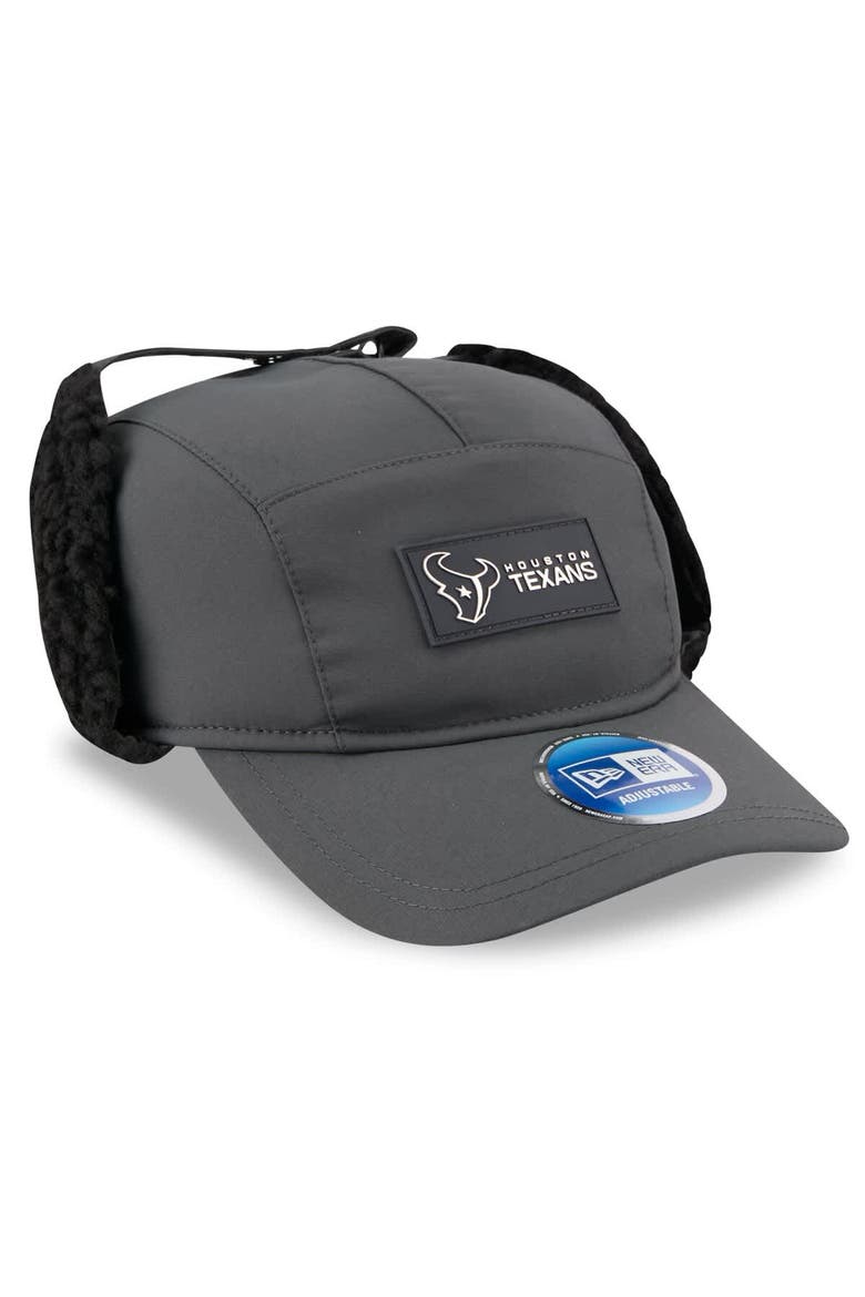 Men's New Era Charcoal Houston Texans 2025 Sideline Cold Weather Runner Dog Ear Adjustable Hat, Alternate, color, Charcoal