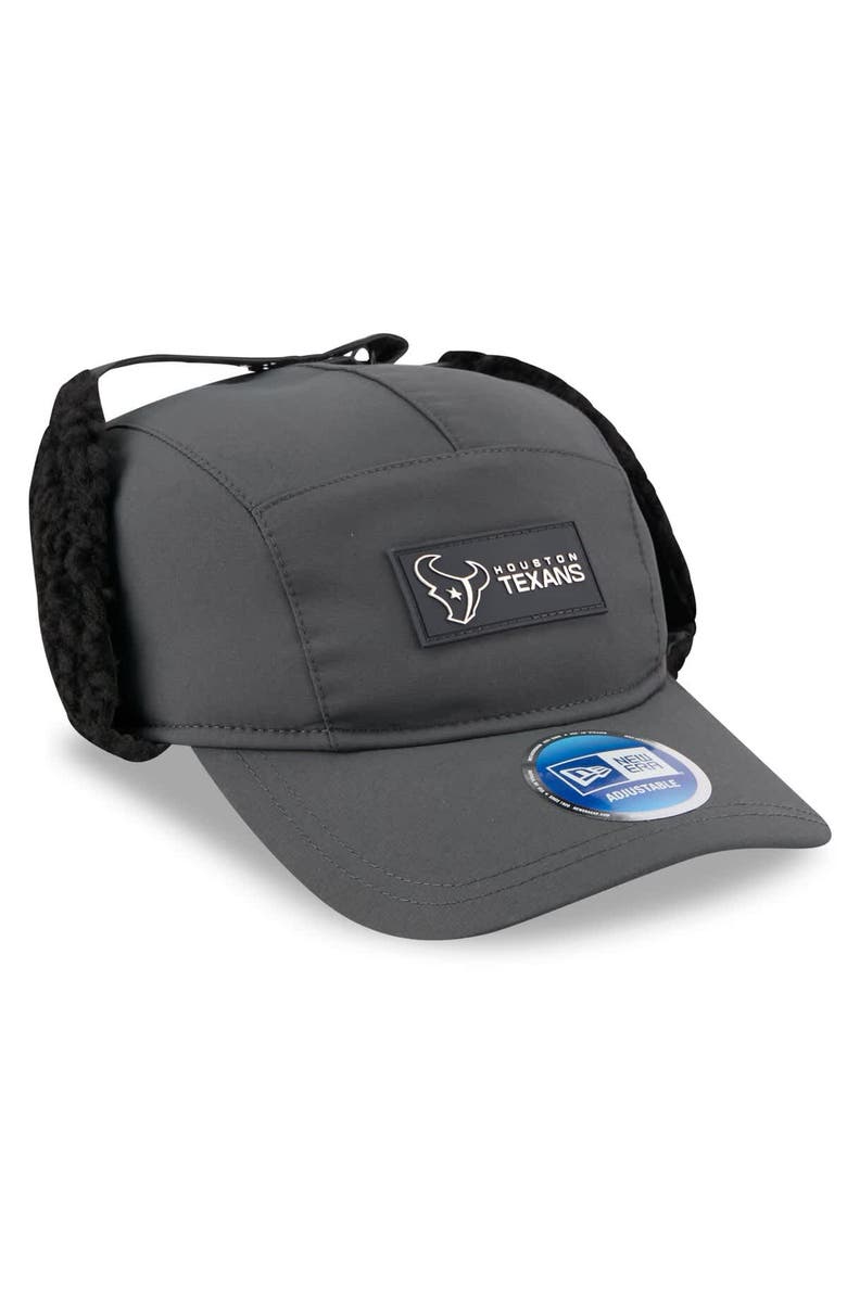 New Era Men's New Era Charcoal Houston Texans 2025 Sideline Cold Weather Runner Dog Ear Adjustable Hat, Alternate, color, Charcoal