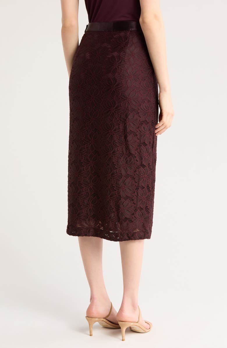 Derek Lam 10 Crosby Marjorie Floral Lace Pencil Skirt, Alternate, color, Aubergine