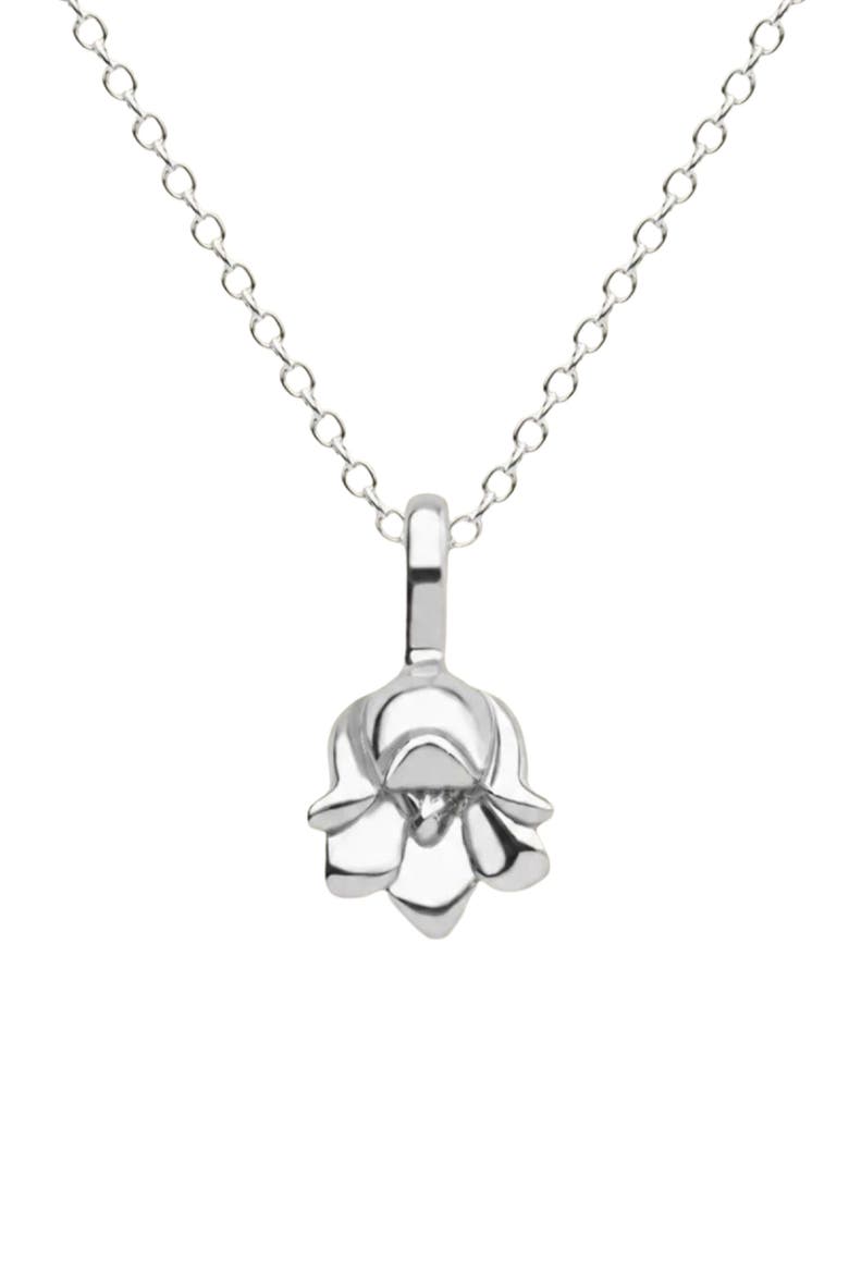 Birth Flower Charm Necklace, Main, color, Silver - May