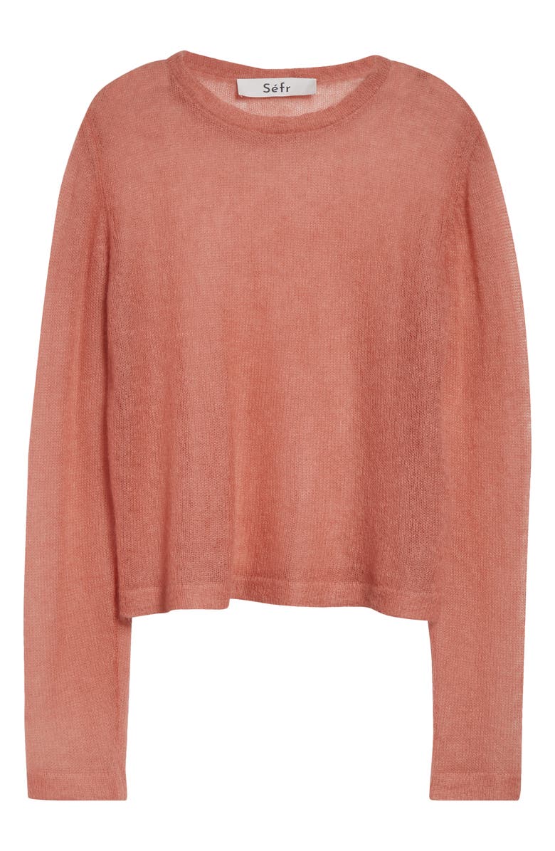 Séfr Les Sheer Kid Mohair Blend Sweater, Main, color, Rose Sheer Mohair