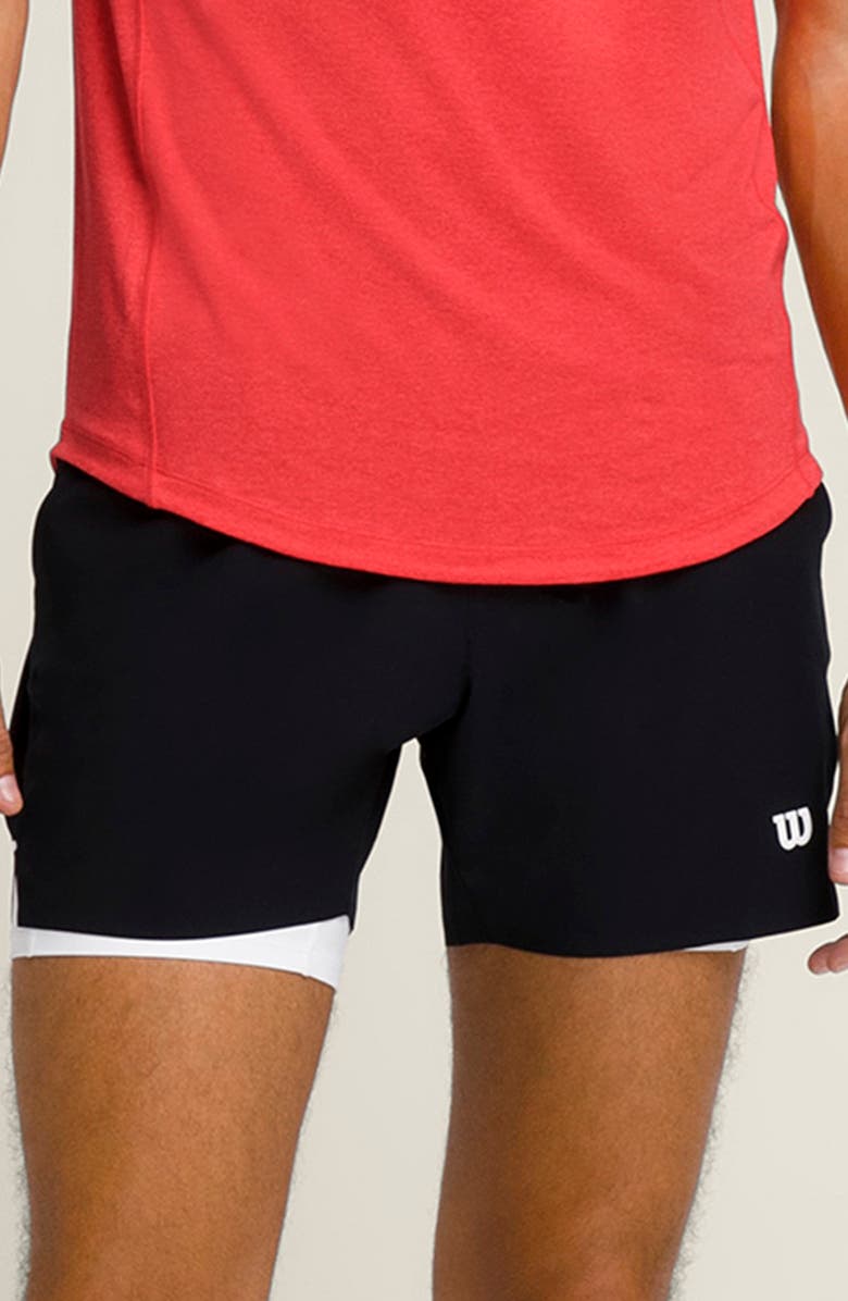 WILSON Tournament V2 Tennis Shorts, Main, color, Black