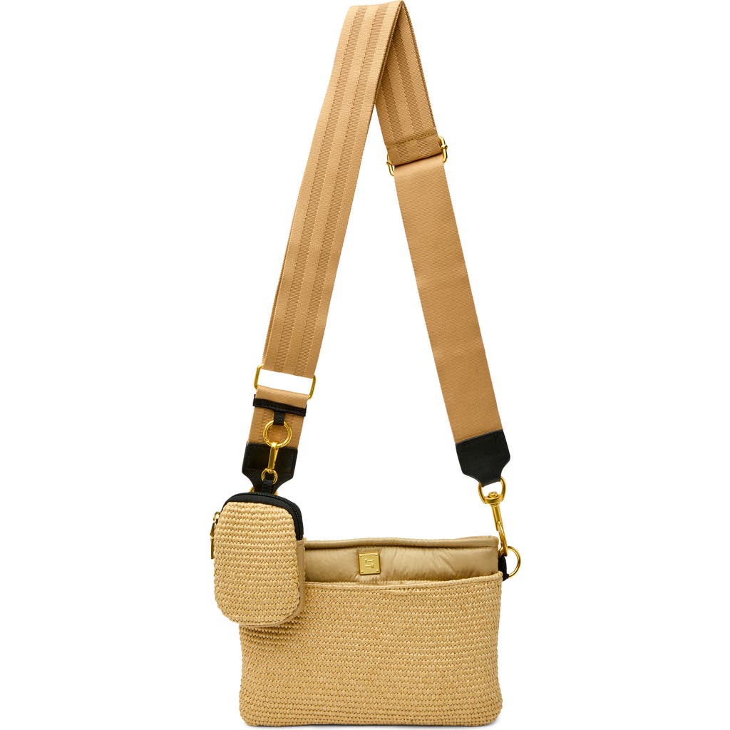 Think Royln Downtown Raffia Crossbody Bag In Sand