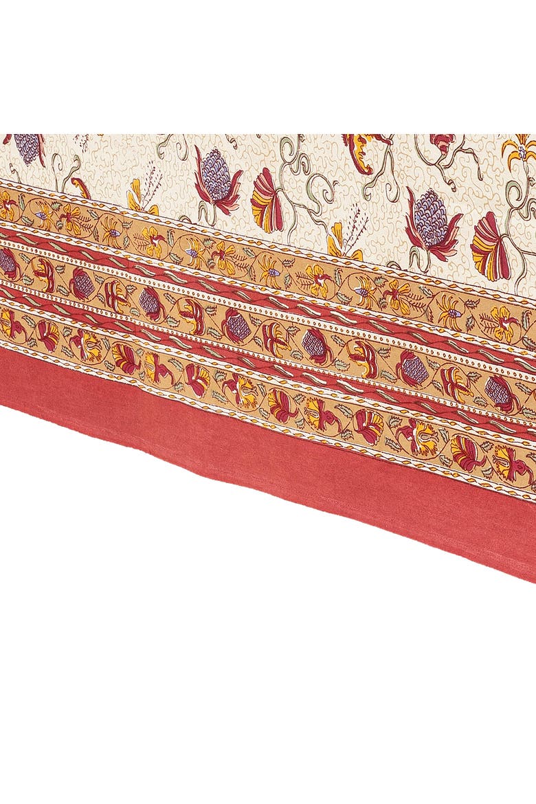 Fleur des Indes Tablecloth, Alternate, color, Red/White 90" x 90"